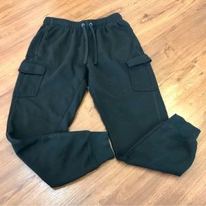 Goodfellow & Co Men Black Fleece Cargo Jogger Pants size S